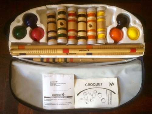 ### COMPLETE CROQUET SET AND CARRY CASE ### 2ND HAND GOOD CONDITION ## START AT R1 ## BID NOW!! #FSC