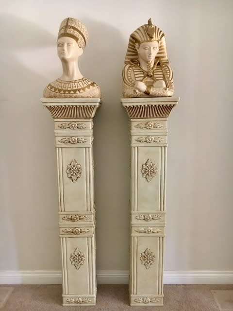 ## BEAUTIFUL HANDMADE EGYPTIAN STATUES AND COLUMNS x 4 ITEMS!  ### COLLECTION RANDBURG ONLY! @@R1