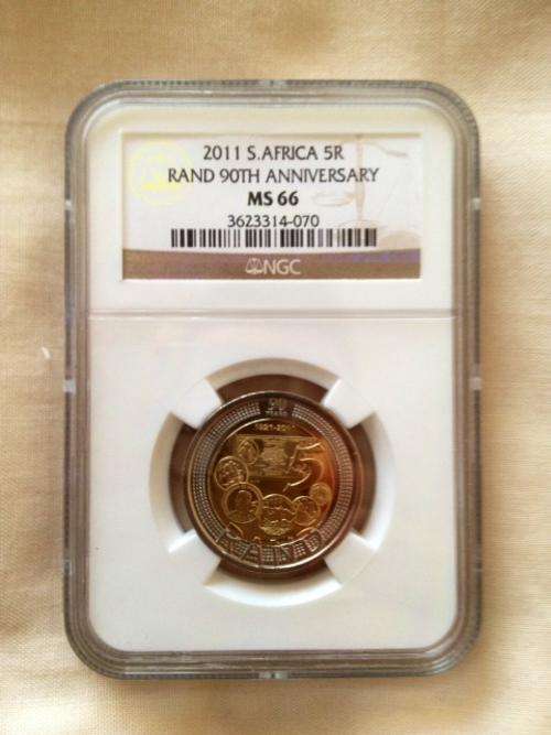 *** 2011 SOUTH AFRICAN RESERVE BANK 5R 90th Anniversary *** MS 66 *** Hurry and Bid @@@R1 Start!!