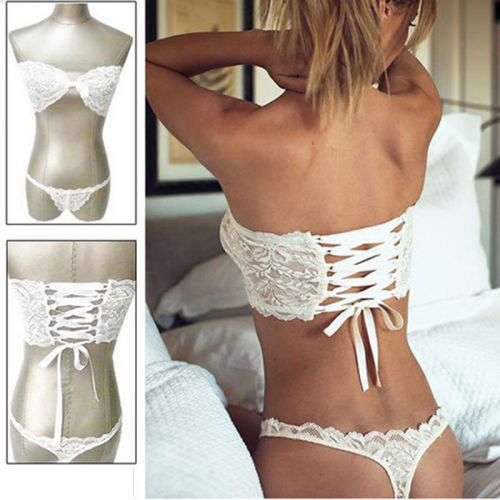 Sexy Lingerie Babydoll Sleepwear Lace Bra and G-string Set Nightwear-Local Stock