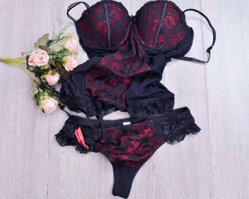 Sexy lace camisole, corset, lingerie, babydoll with a thong_Size 36