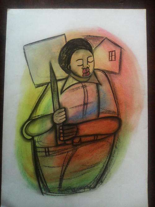 GODFREY NDABA  PASTELS ON PAPER