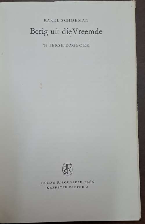 Berigte Uit die Vreemde: Ierse Dagboek