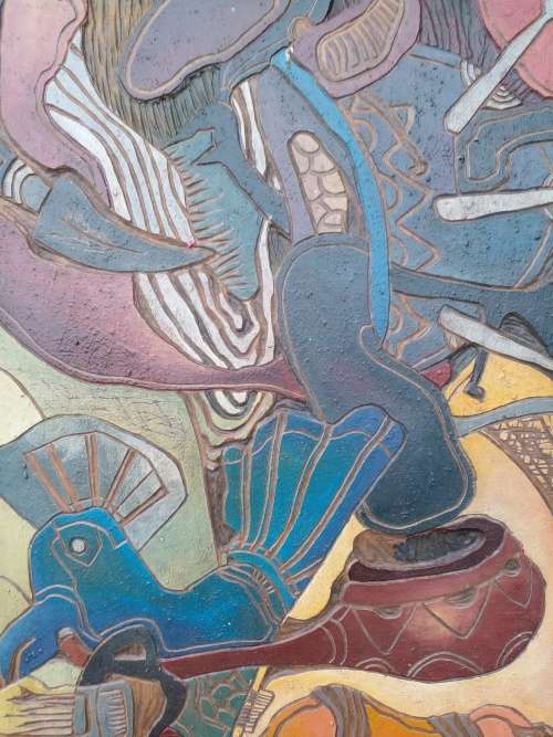 Carved wood and Signed (Lucky sibiya )