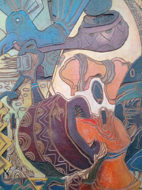 Carved wood and Signed (Lucky sibiya )