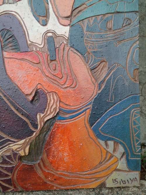 Carved wood and Signed (Lucky sibiya )