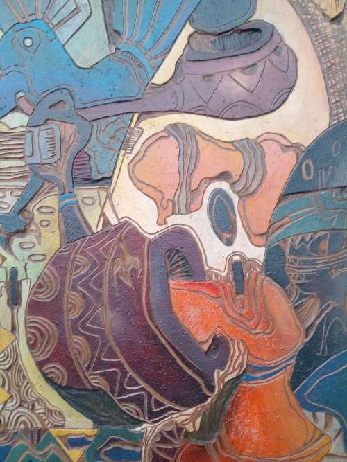 Carved wood and Signed (Lucky sibiya )