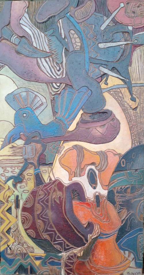 Carved wood and Signed (Lucky sibiya )