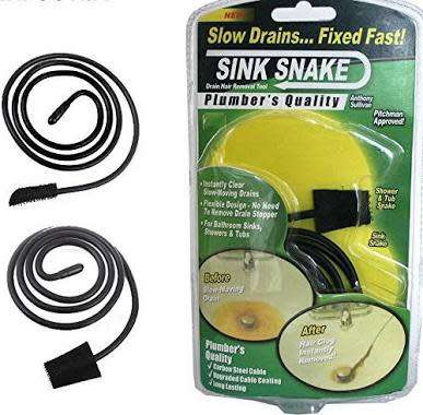 Sink Snake, Drain Hair Removal Tool - Plumber's Quality