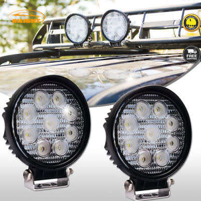 27W 12-24V LED WORK LIGHT, 2150Lm, 6000k COOL WHITE BRACKETS INCLUDED