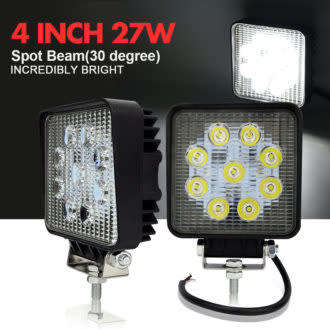 **RED HOT DEAL** 27W 12-24V LED LIGHT, ROUND OR SQUARE - BLACK - BRACKET INCLUDED