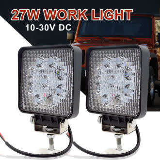 **RED HOT DEAL** 27W 12-24V LED LIGHT, ROUND OR SQUARE - BLACK - BRACKET INCLUDED
