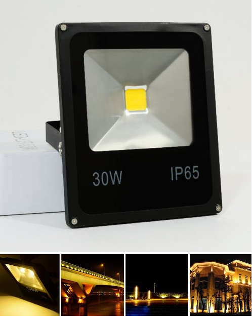 LED - 30W Outdoor Pure White Security Spot Light, 110-240V, 2800LM