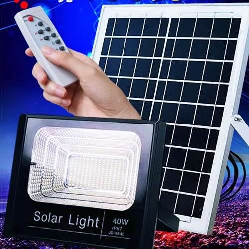 MEGA BRIGHT - 40W SOLAR Floodlight + SOLAR PANEL + CABLE + REMOTE ***CHEAPEST SHIPPING ON BIDORBUY*