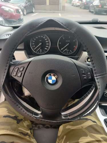 Universal DIY Faux Leather Car Steering Wheel Cover Kit - Black Stitching