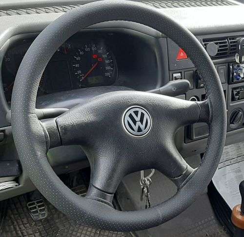 Universal DIY Faux Leather Car Steering Wheel Cover Kit - Black Stitching