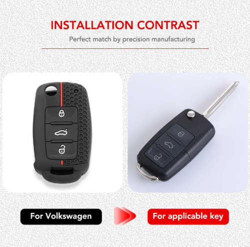 Volkswagen 3 Button Flip Key Case Cover