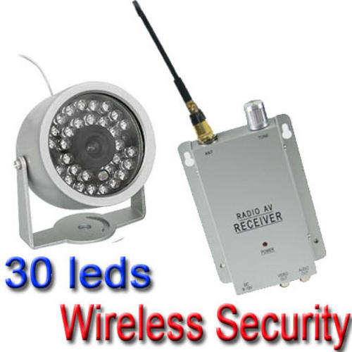 30 LEDs Wire/Wireless Color Surveillance Kit (Camera + Video Receiver) Security System