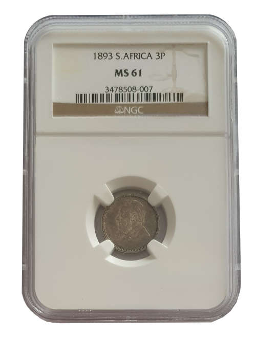 **Premium ZAR R1 Auction** 1893 3P MS61
