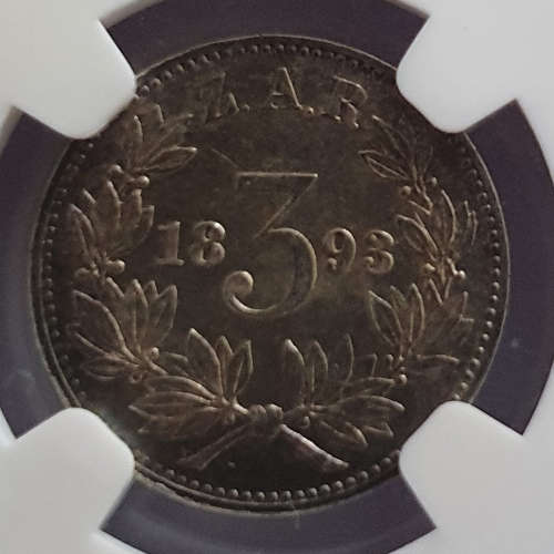 **Premium ZAR R1 Auction** 1893 3P MS61