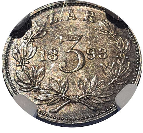 **Premium ZAR R1 Auction** 1893 3P MS61