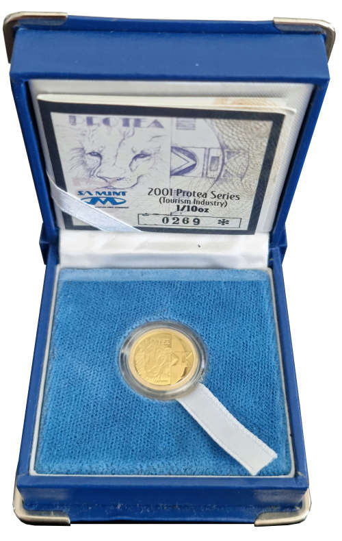2001 Proof Protea Gold 1/10th oz - Tourism