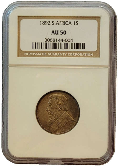 1892 Shilling AU50