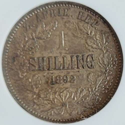 1892 Shilling AU50