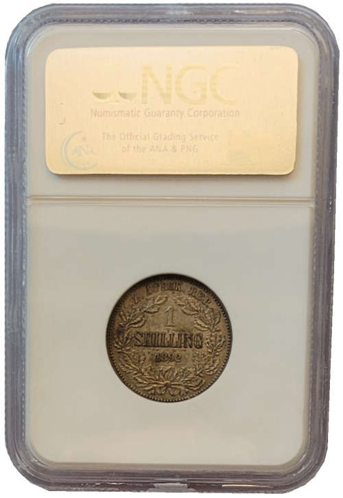 1892 Shilling AU50