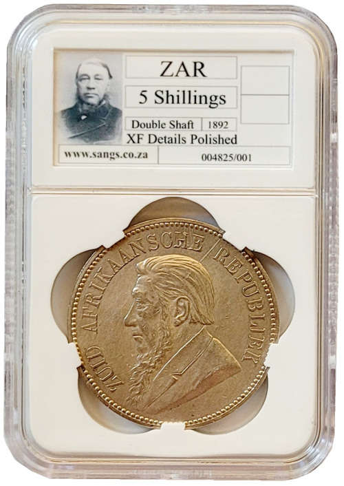 1892 5 Shillings Double Shaft - XF Details