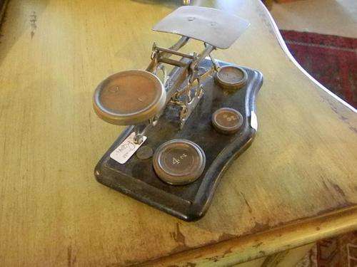 Brass Letter Scale and Weights