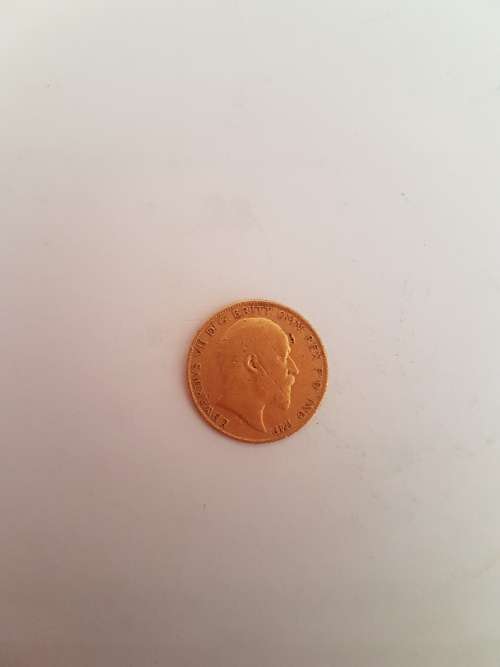 1909 half sovereighn Edwardvs v11 22carat gold coin
