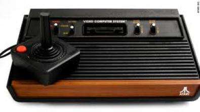 Atari 2600 Woodgrain Console with 5 games & Small TV