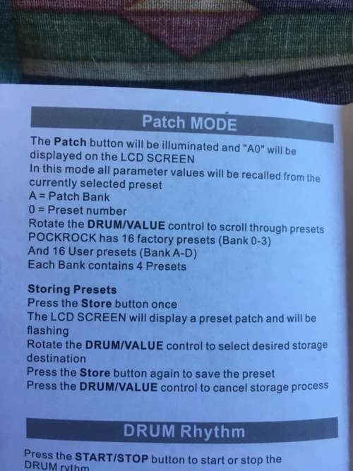 AMMOON POCKROCK -Portable Guitar Multieffects Processor Pedal 15 Effects 40 Drum w power adapter