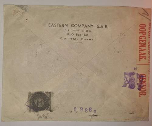 Egypt Cover Censor UC8 strip to South Africa