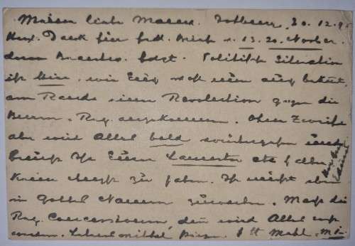 Zuid Afrikaanse Rep briefkaart 1895 to Germany half penny (SACC 219) add stamp