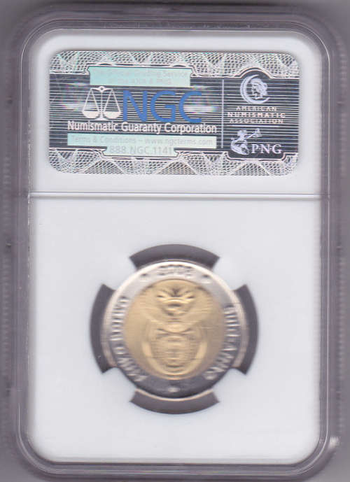 2008 R5 NGC MS 66 Mandela 90th birthday