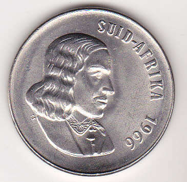 1966 Afrikaans 50 cents in UNC grade