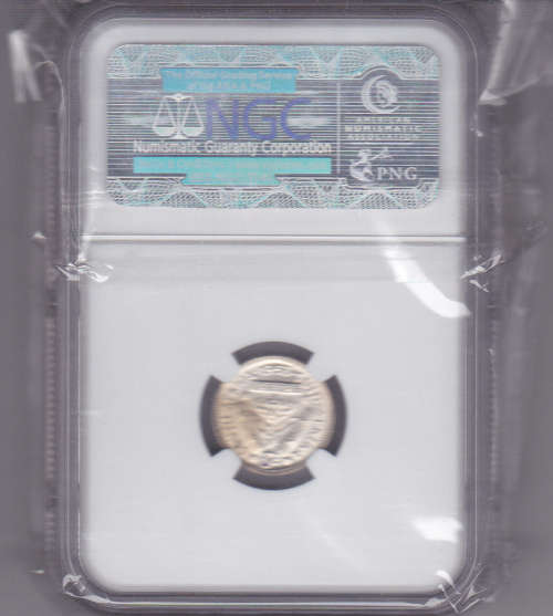 1953 3 pence NGC MS 62