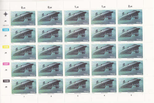 1982 Anniversary of Simonstown sheets of 25 each 8c,15c20c,25c. MNH SACC 510-13 FV R1713