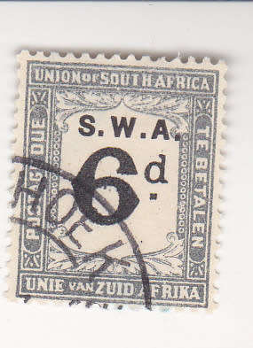 1928 S W A Postage Due 6d  used SACC 44