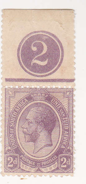 1913 Union 2d MNH top margin plate no 2 SACC 5