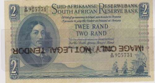 1961 RSA R2 Banknote MH de Kock in Unc A/E No B/39  905731