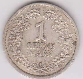 1927 Deutsches Reich 1  Reichs Mark in VF grade