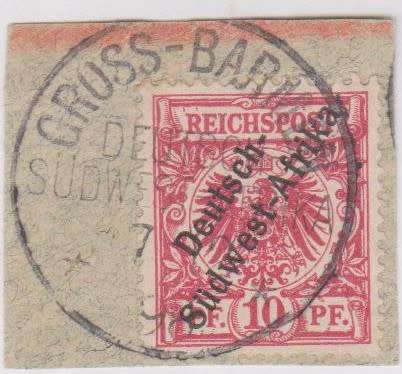 1898 Deutsch-Sudwest-Afrika 10 pfening used single SACC 3 Very NICE