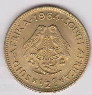 1964 RSA half cent in AU grade