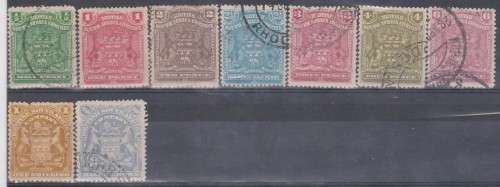 1898 BSAC Definitive Issue part set 1/2d-2/6 used SACC 67-79