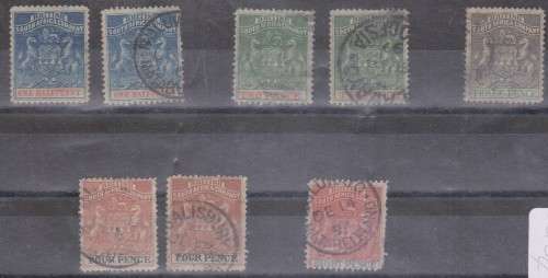 1892 BSAC used part set  1/2d-8d SACC 18-23