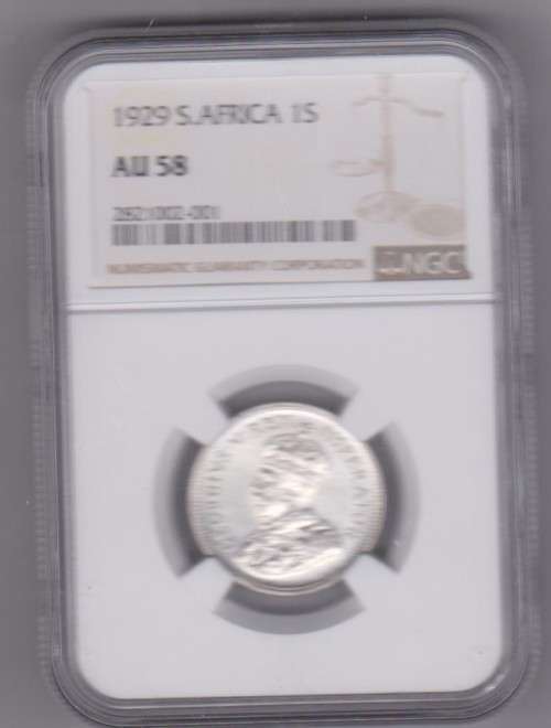 #### BARGAIN #####    1929 Union ! shilling NGC AU 58    VERY RARE in HIGH GRADES