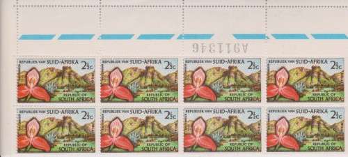 1963 RSA 50th Ann Kirstenbosch 2 1/2d bottom marginal block of 10 with A control block MNH SACC 223
